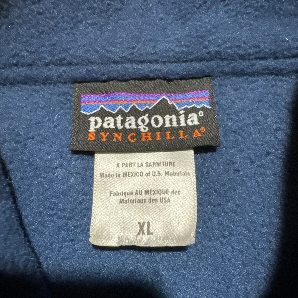 Vintage Patagonia Synchilla Men's Size XL 1/2 Zip Marsupial Fleece Blue‎ 2004